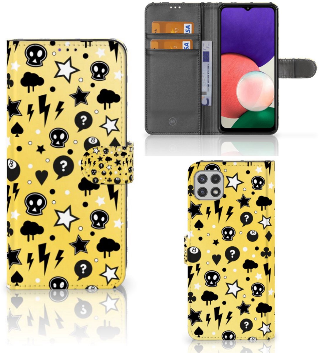 Telefoonhoesje met Naam Samsung Galaxy A22 5G Punk Geel