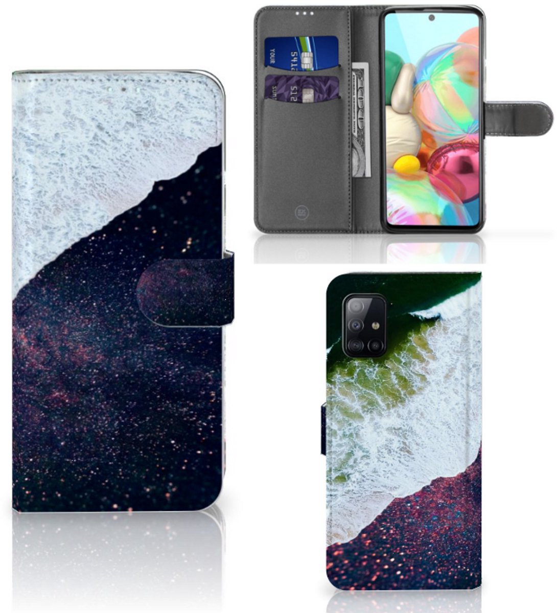 Samsung Galaxy A71 Book Case Sea in Space