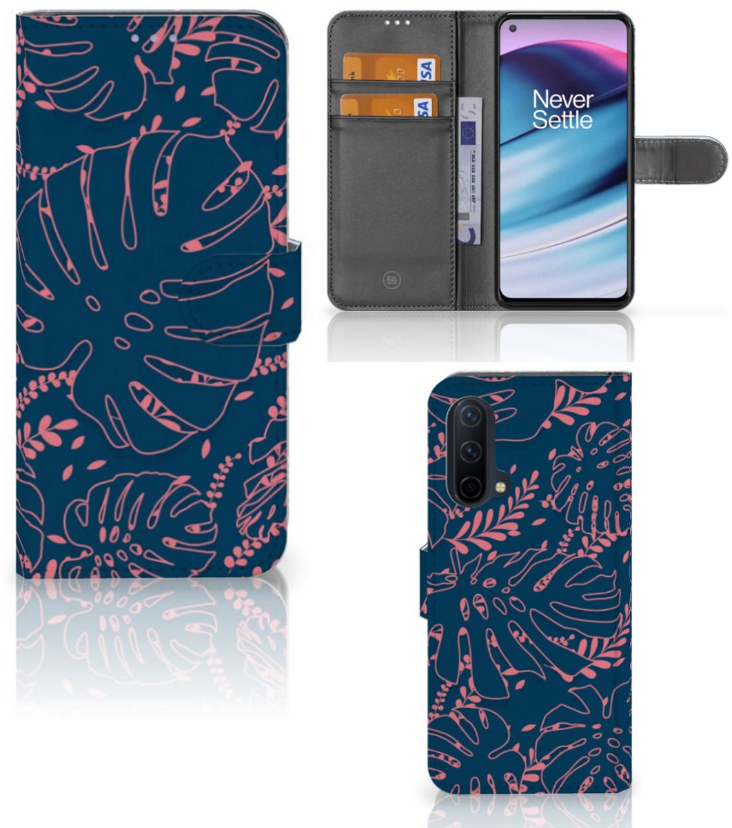 Book Case voor OnePlus Nord CE 5G Hoesje Palm Leaves