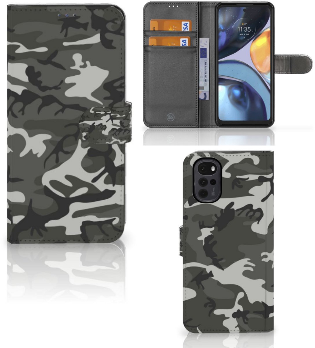 Motorola Moto G22 Telefoon Hoesje Army Light