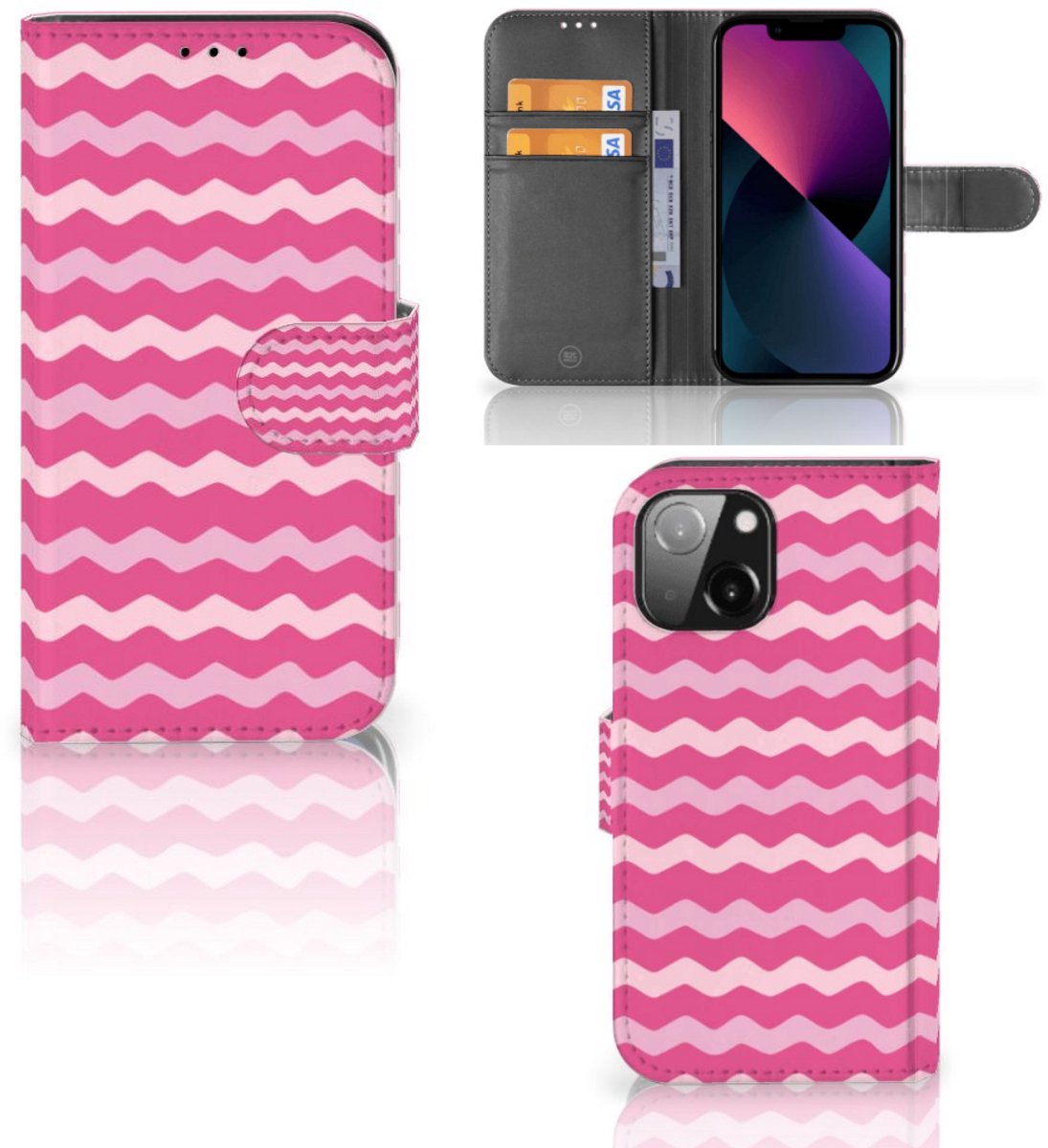 iPhone 13 Mini Telefoon Hoesje Waves Pink
