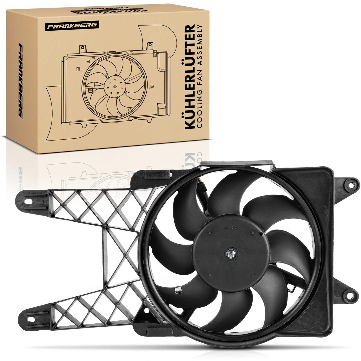 Frankberg 1x Motorradiateur Enkele ventilator