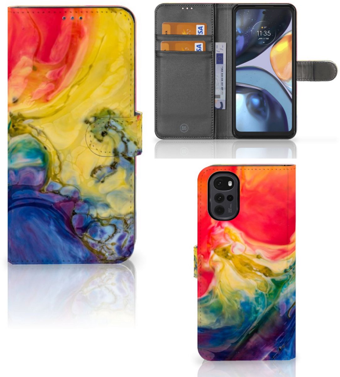Hoesje Motorola Moto G22 Watercolor Dark