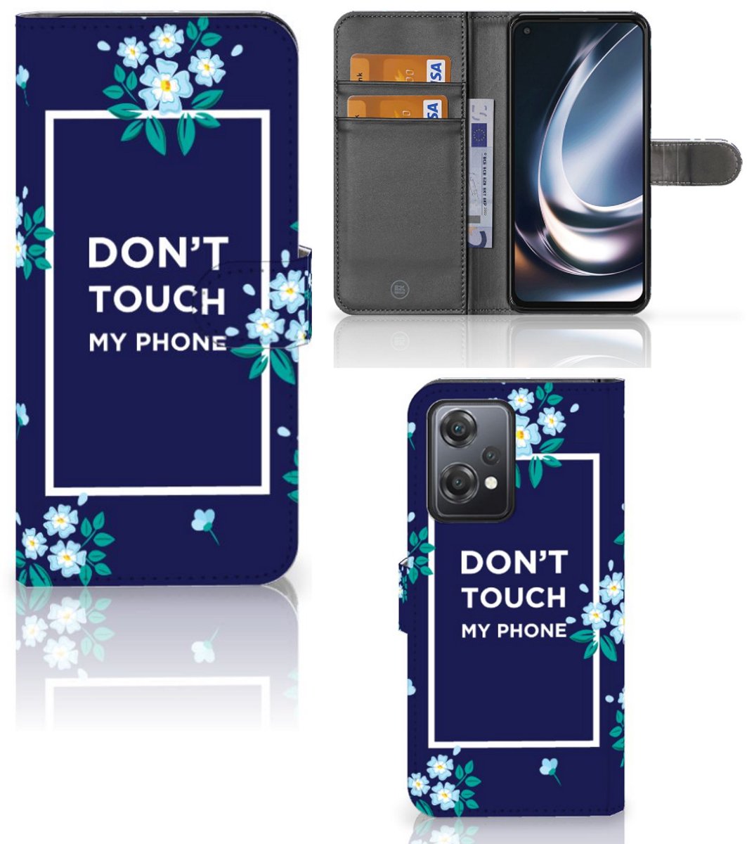OnePlus Nord CE 2 Lite Portemonnee Hoesje Flowers Blue DTMP