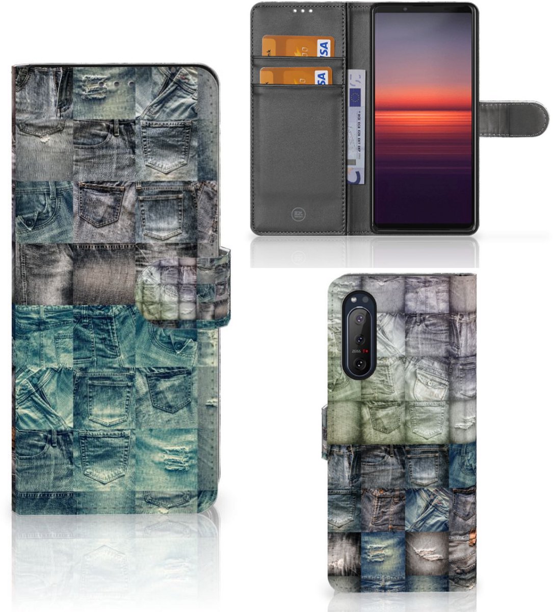 Wallet Case met Pasjes Sony Xperia 5II Spijkerbroeken