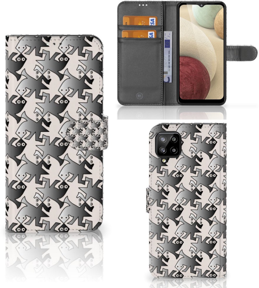 Samsung Galaxy A12 Telefoonhoesje met Pasjes Salamander Grey