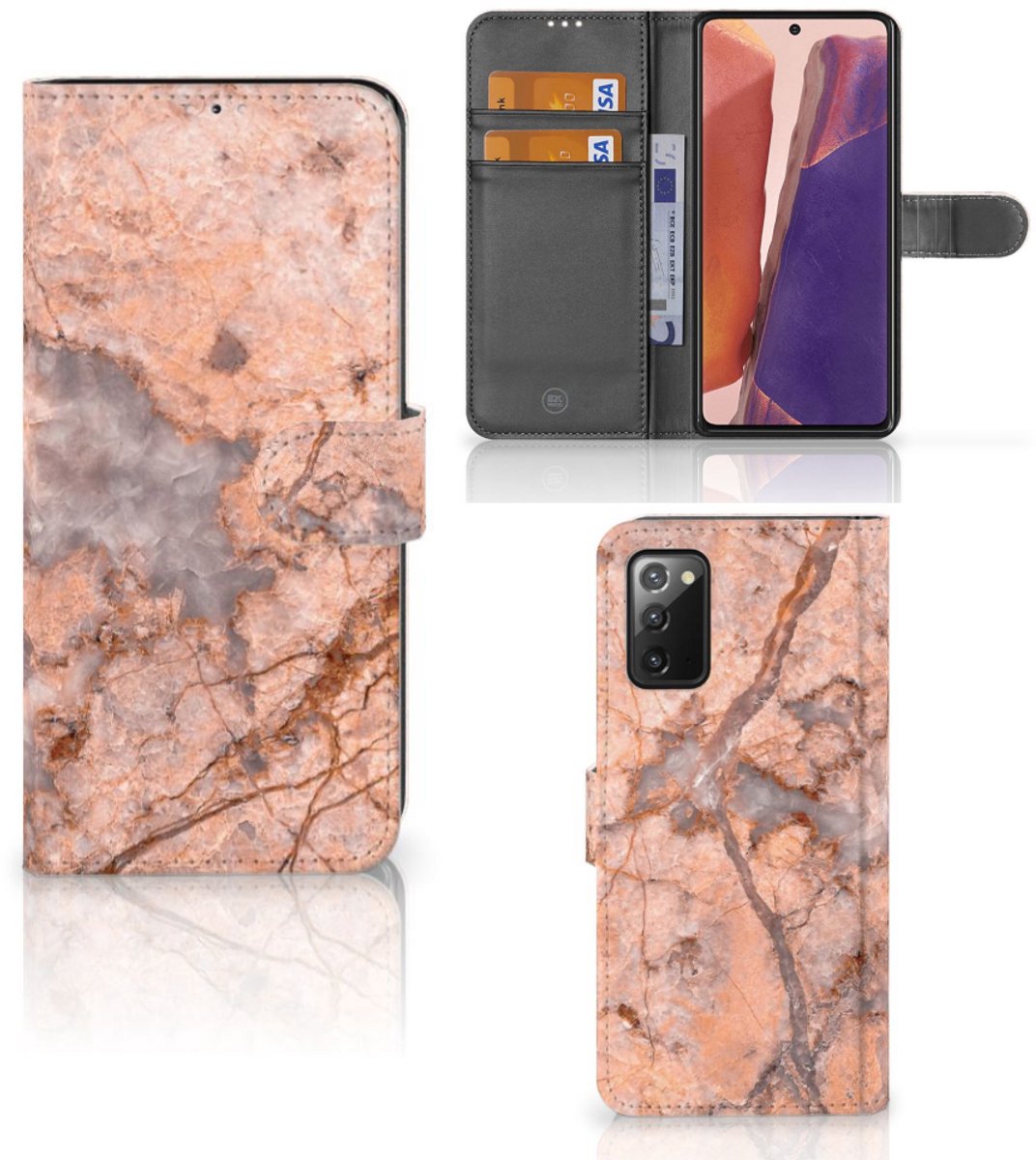 Samsung Galaxy Note 20 Bookcase Marmer Oranje