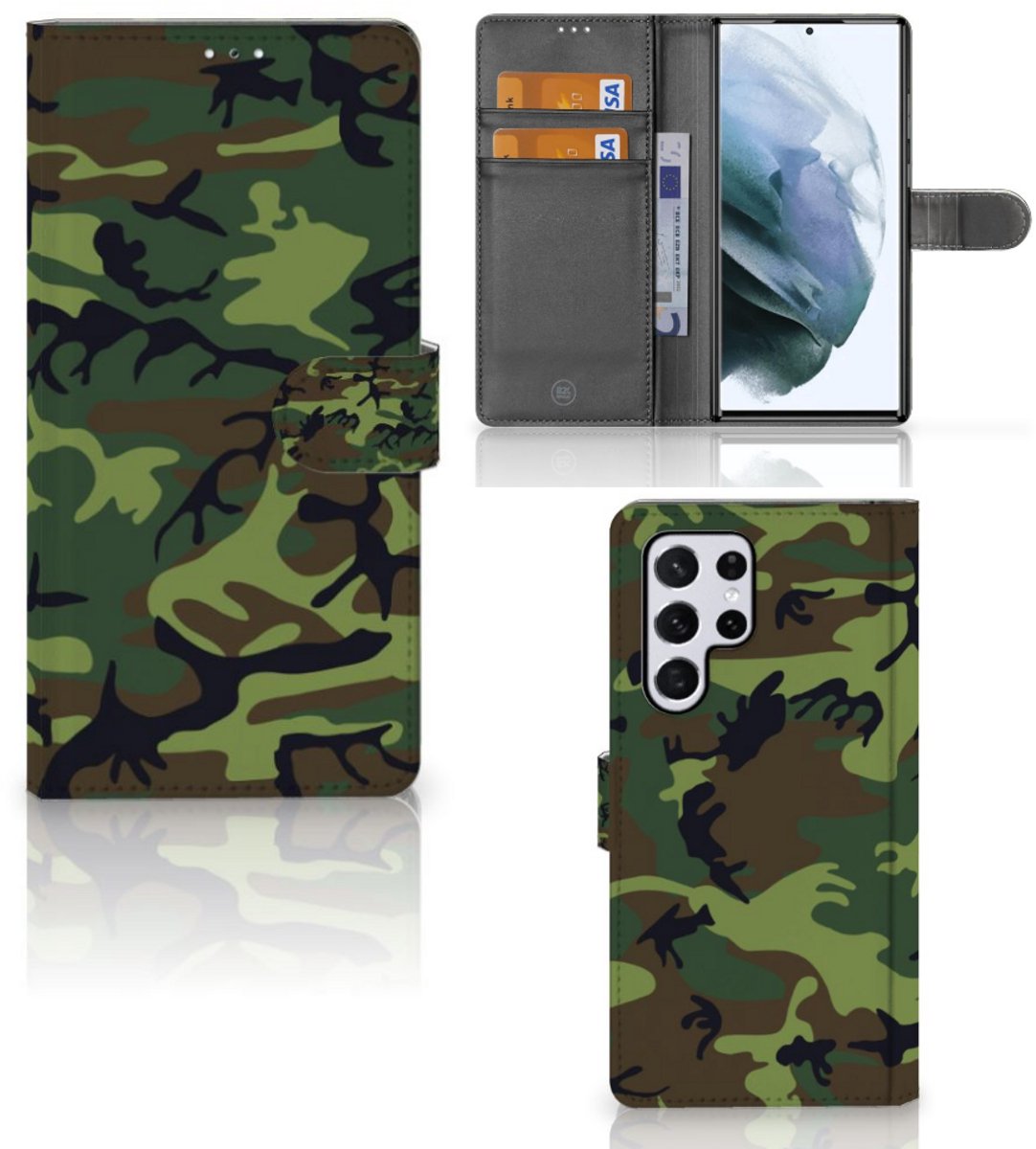 Samsung Galaxy S22 Ultra Telefoon Hoesje Army Dark