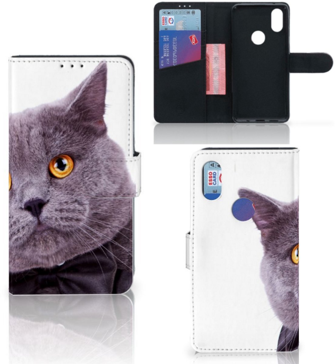 Xiaomi Mi Mix 2s Telefoonhoesje met Pasjes Kat