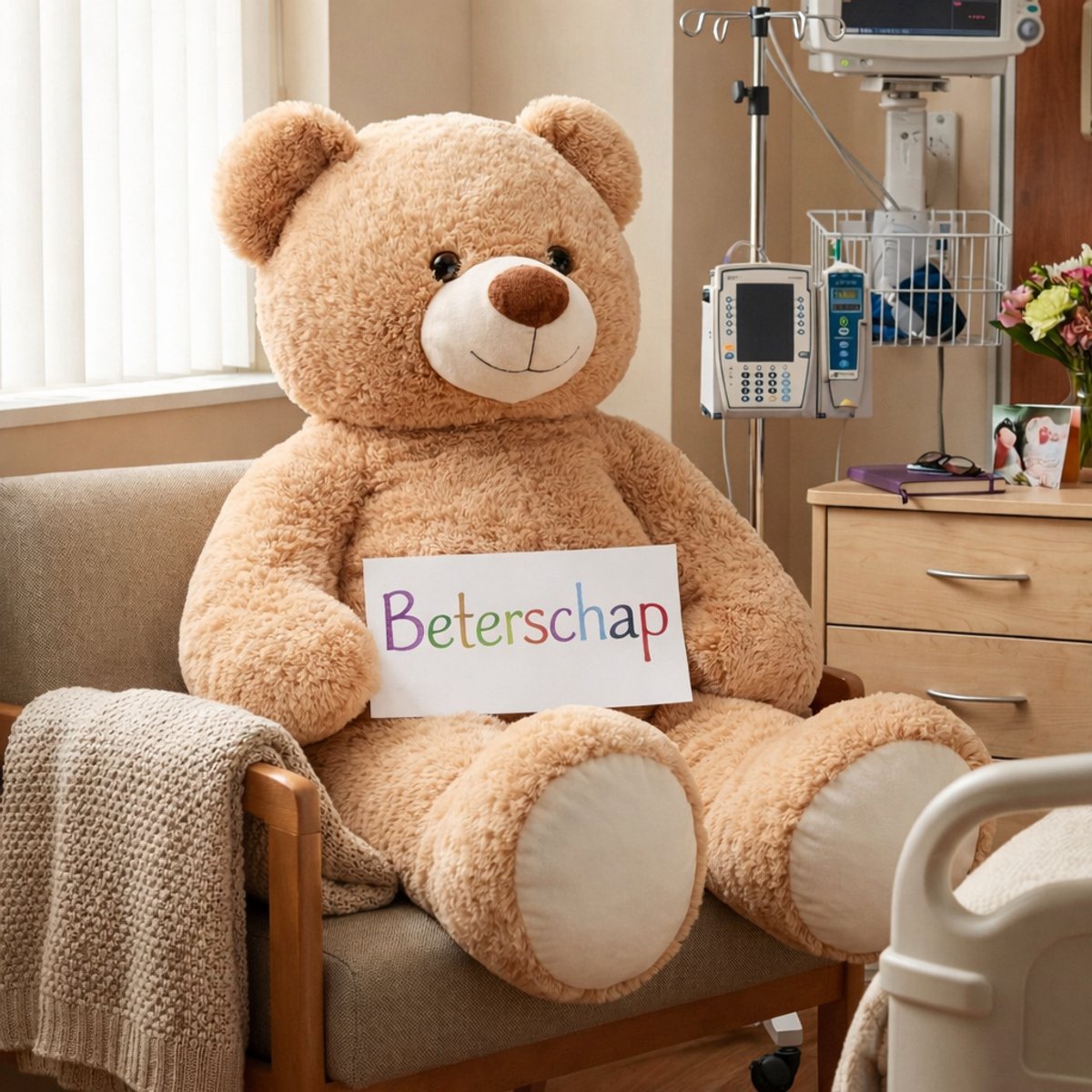 Teddybeer (Beige) Pluche Knuffel XXXL 150 cm - Grote Teddybeer - Mega Knuffelbeer - Zachte Pluche Knuffel - Grote Knuffelbeer Cadeau voor Kinderen — afbeelding 4