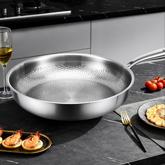 Titanium Hammered Pan Pro, Non-Stick Pan, Non-Stick Frying Pan, with Premium Titanium Construction, Lid Included and Easy to Clean, S/M/L, for Camping and Cooking — afbeelding 3