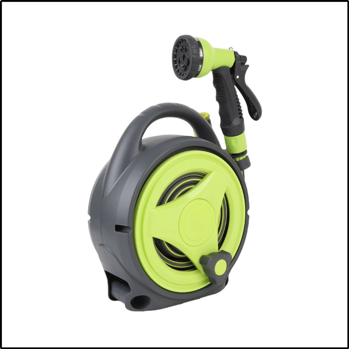 Waterslang Met Haspel 12M - Draagbare Slanghaspel Met Sproeikop - Tuinslang Set - Compact Design - Groen
