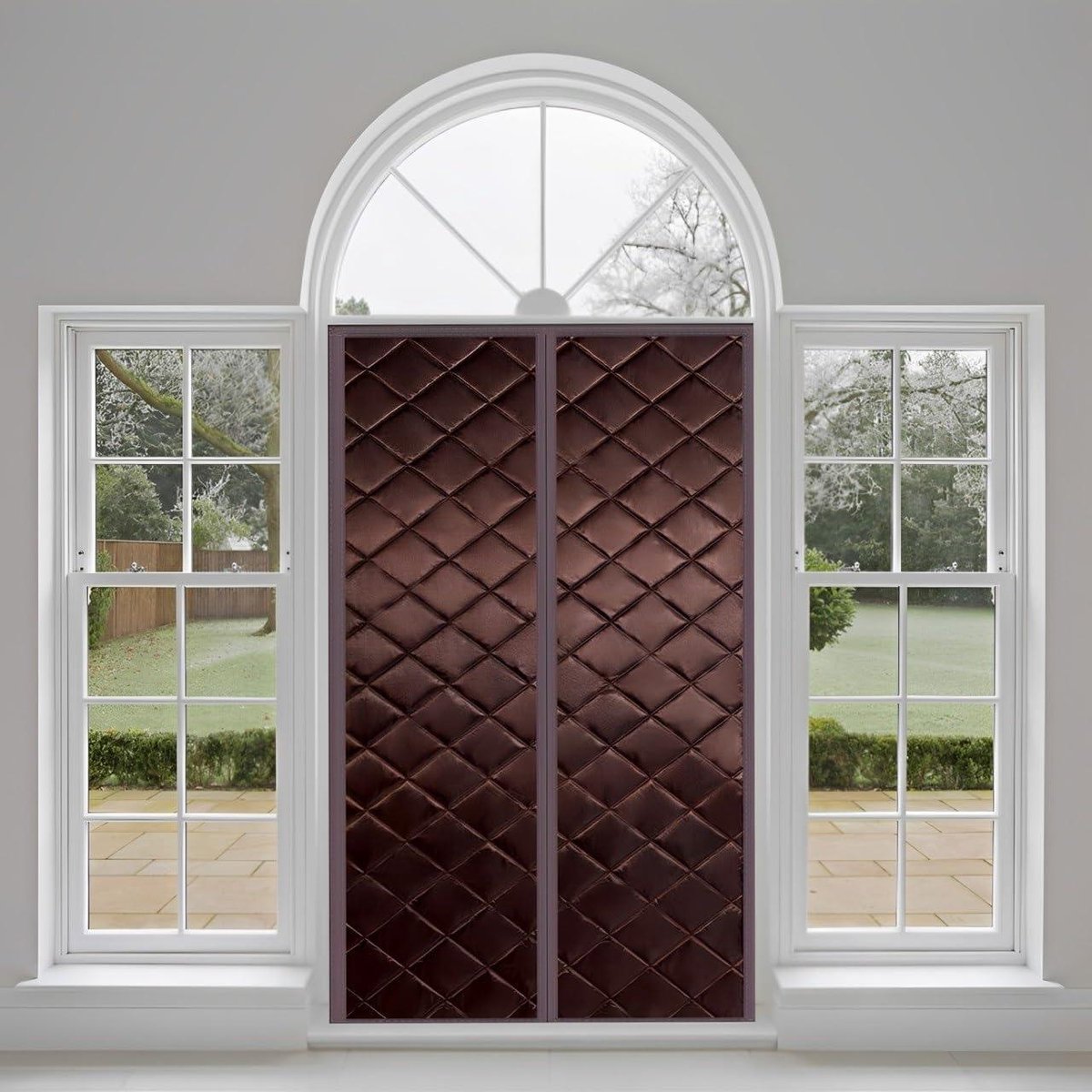 Isolatie deur - Winddicht gordijn - Energie besparen - Magnetische sluiting - 95x220cm - Bruin