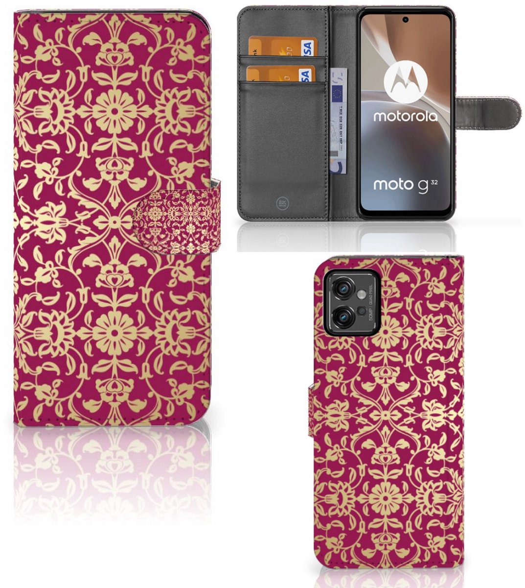 Wallet Case Motorola Moto G32 Barok Pink