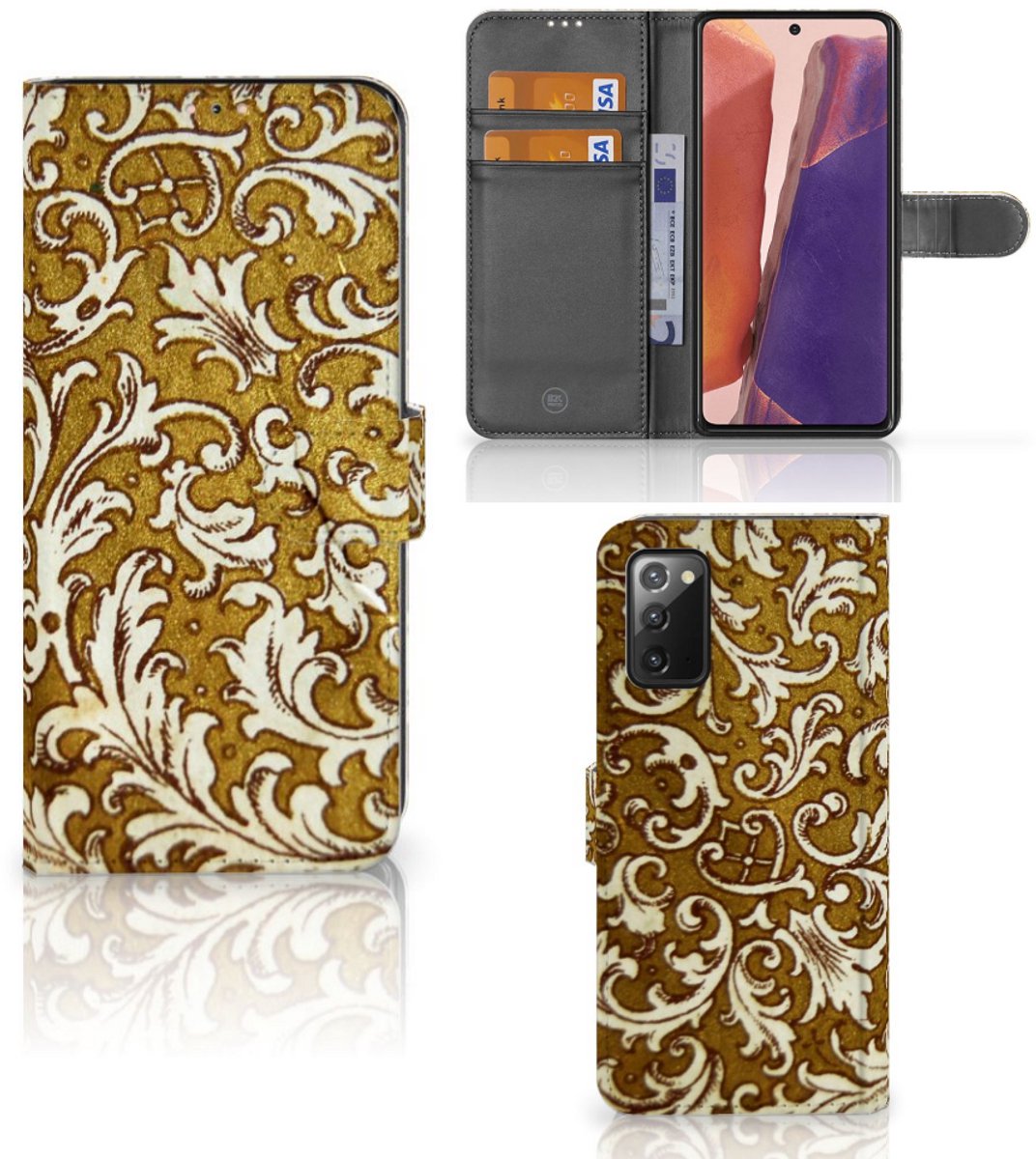 Wallet Case Samsung Galaxy Note 20 Barok Goud