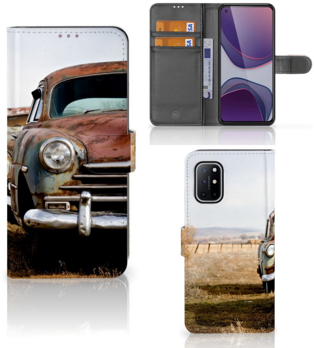 OnePlus 8T Telefoonhoesje met foto Vintage Auto