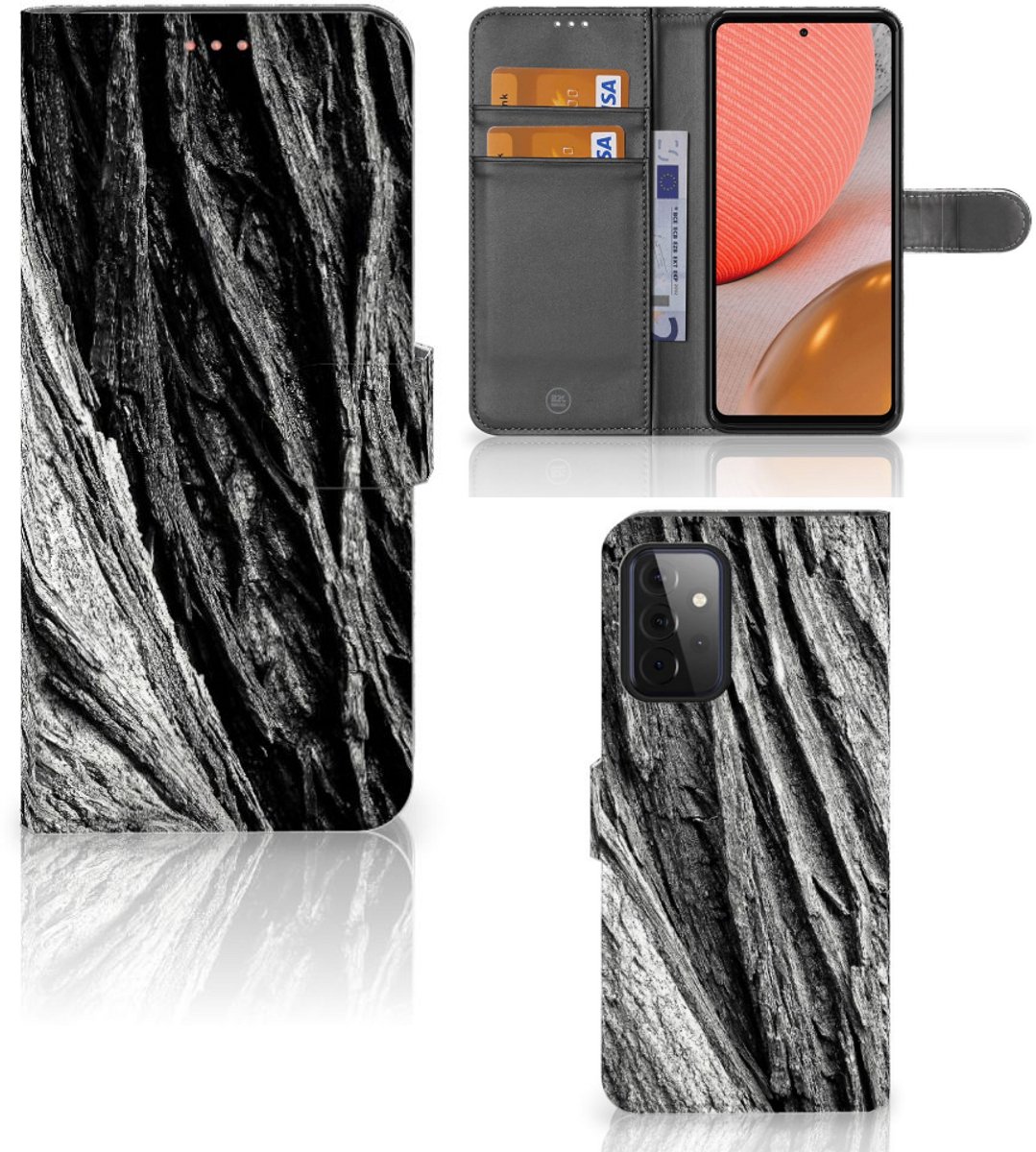 Book Style Case Samsung Galaxy A72 Boomschors Grijs