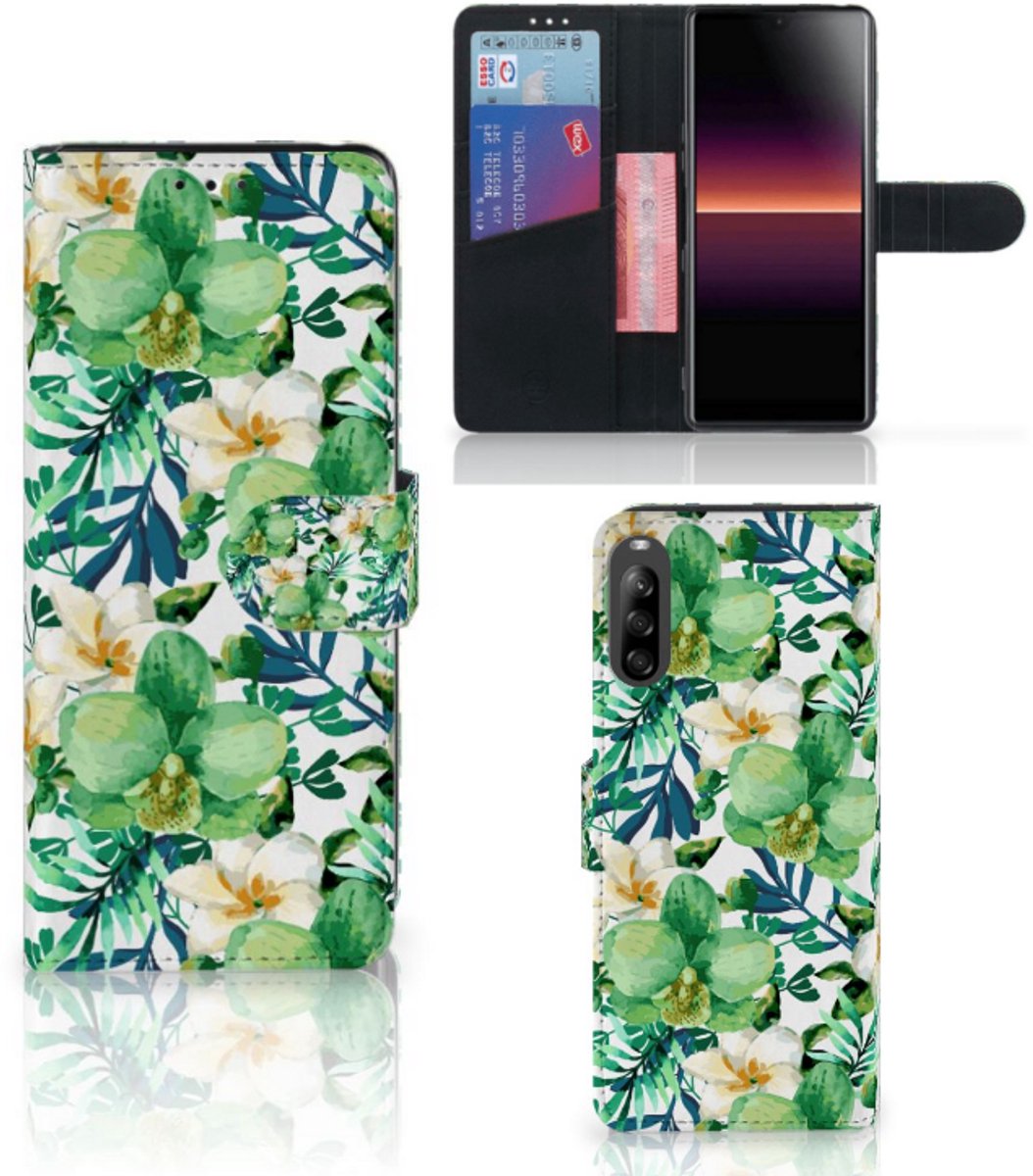Sony Xperia L4 Hoesje Orchidee Groen