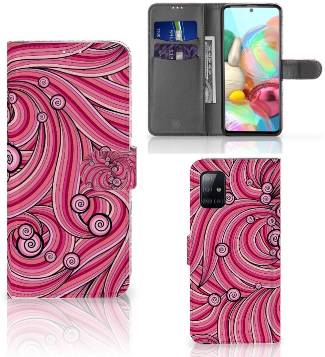 Samsung Galaxy A71 Hoesje Swirl Pink