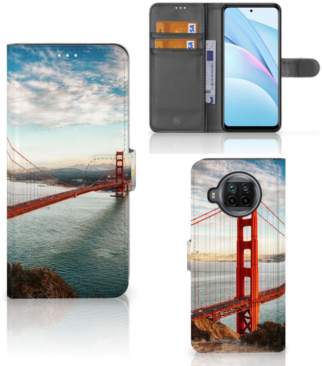 Book Case voor Xiaomi Mi 10T Lite Flip Cover Golden Gate Bridge