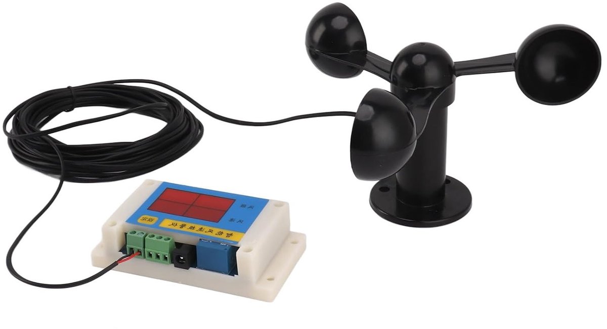 3 Bladige Toren Anemometer met USB Aansluiting en Hoge Nauwkeurigheid voor Wind Snelheid Alarm Buiten met Automatische Uitschakeling Functie