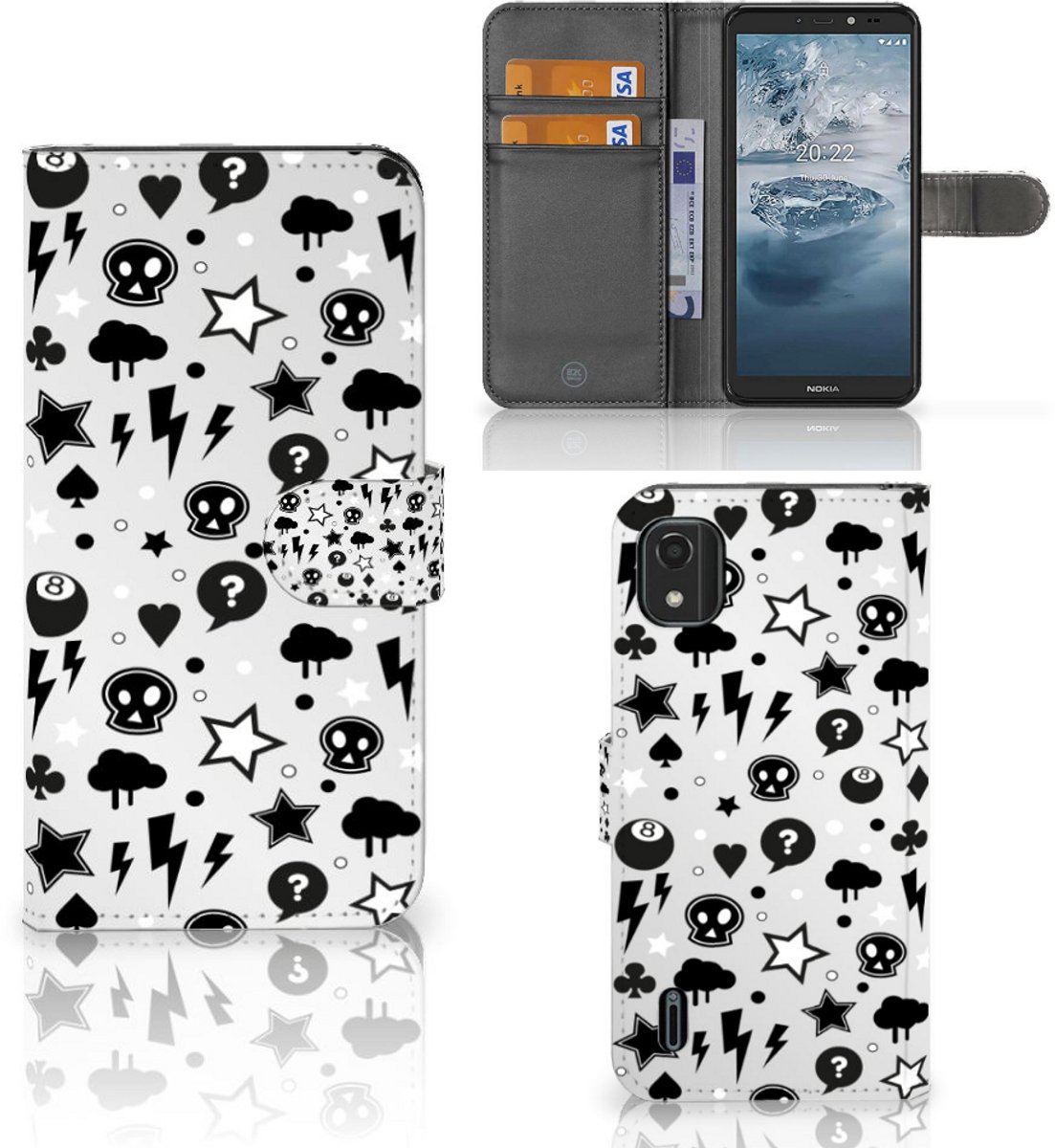 Telefoonhoesje met Naam Nokia C2 2nd Edition Silver Punk