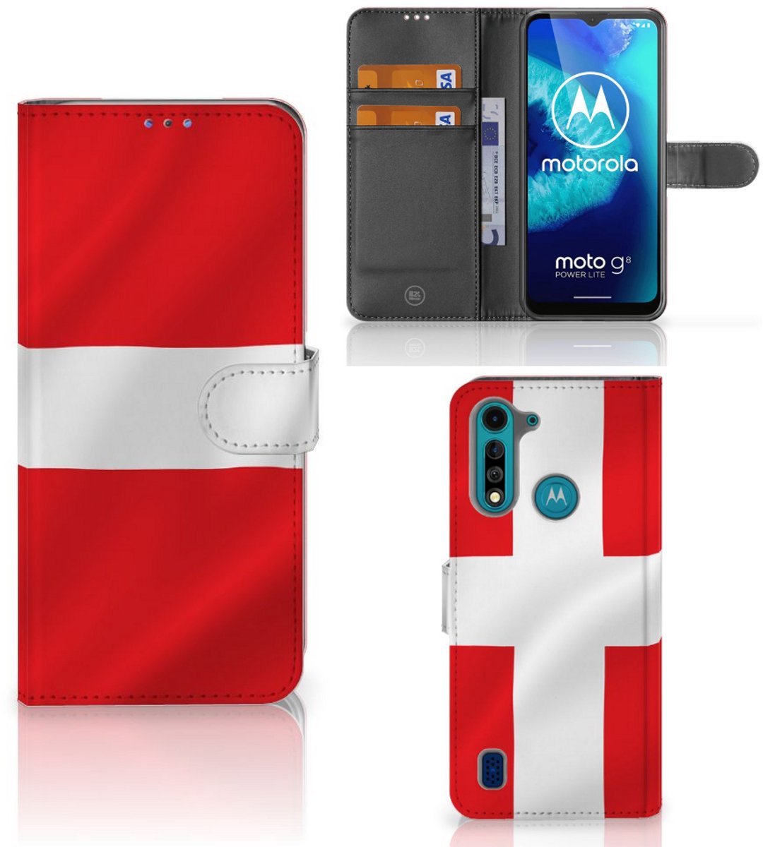 Motorola G8 Power Lite Bookstyle Case Denemarken
