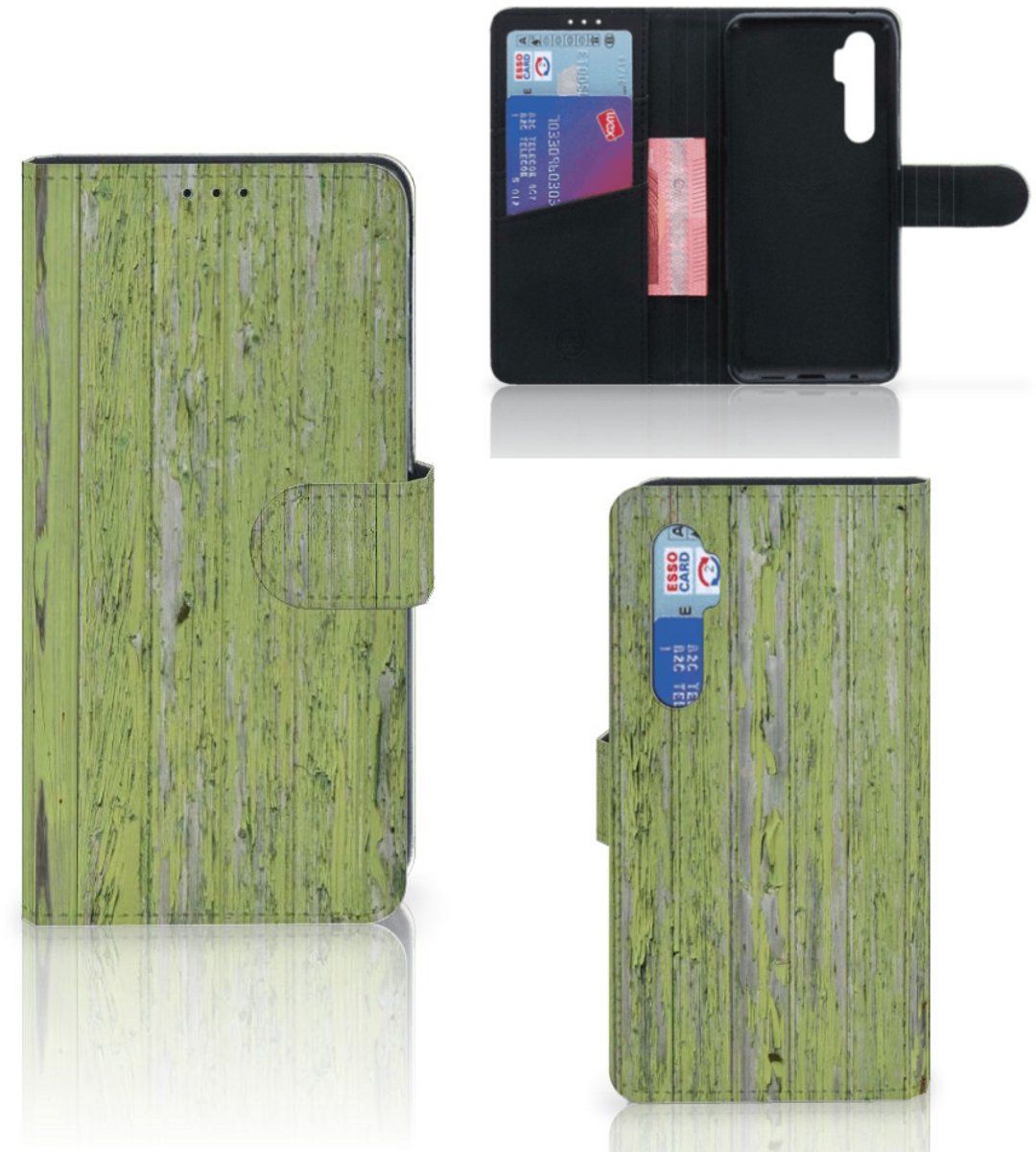 Xiaomi Mi Note 10 Lite Book Style Case Green Wood