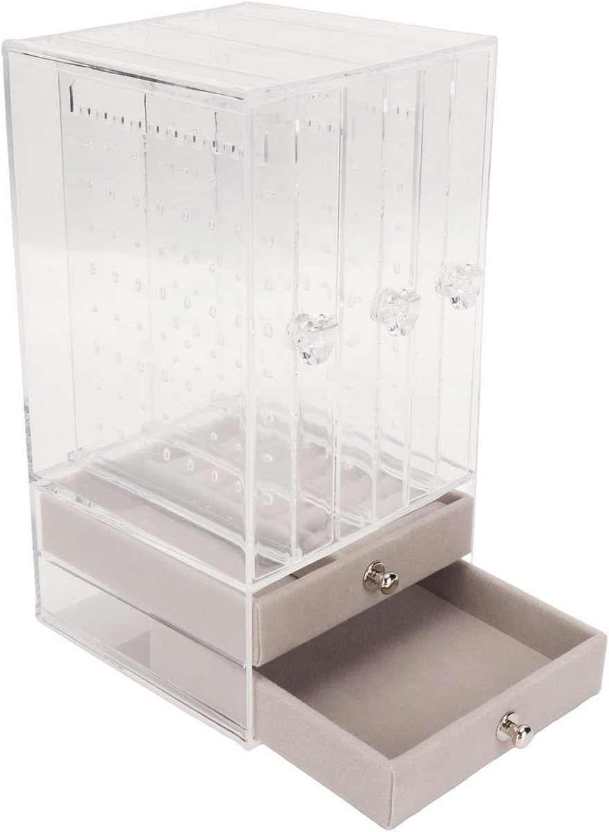 Sieradenbox met 5 Laden van Transparant Acryl - Stofdichte Organizer voor Oorbellen en Accessoires