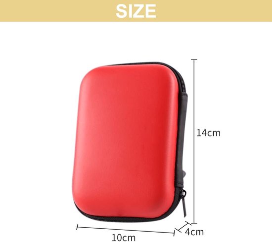 MTTProducts - Externe Hardeschijf Beschermcase - Shockproof - Rood - Bescherming voor 2.5 Inch HDD/SSD - Draagbare Opslag - Waterdicht van mttproducts — afbeelding 4