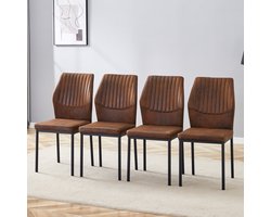 Wishdor Set van 4 Eetkamerstoelen en Keukenstoelen met Comfo