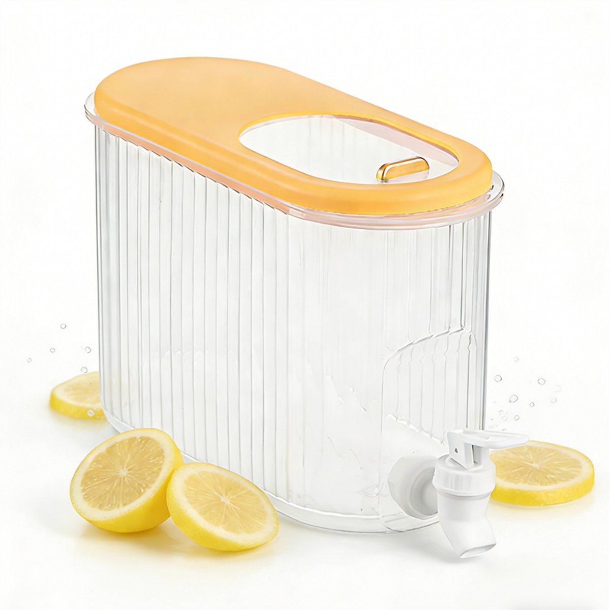 3,5L Frisdrankdispenser met Kraan – Grote Capaciteit – Met Tapkraan – Ruimtebesparend – Koelkastbestendig - 30x26,5x17cm - Geel