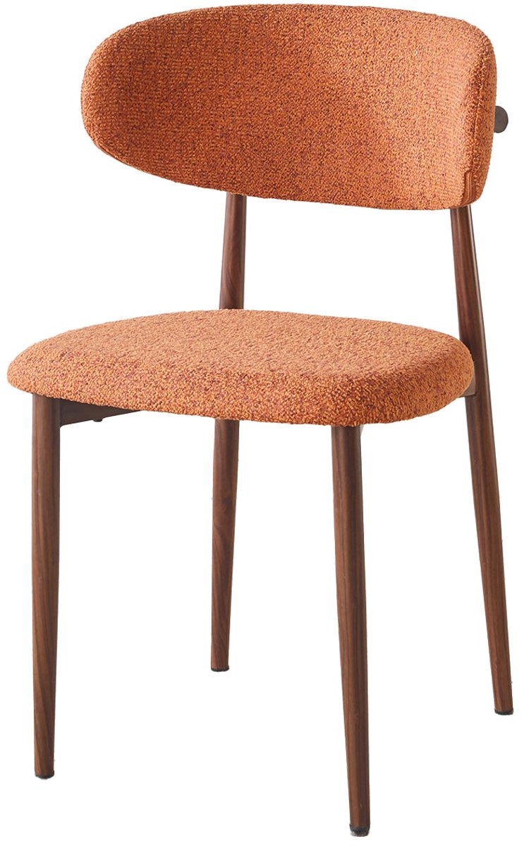 Lizzely Garden & Living SET DEAL 4 stuks: Eetkamerstoel Japandi Reika oranje walnoot poten japanse stijl eetstoel zetel