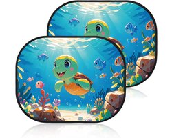 JUNEBRUSHS Zonwering auto baby uv-bescherming, 2 stuks zonwering auto kinderen 44 x 36 cm zonneklep auto raam zonwering geschikt voor de meeste auto's