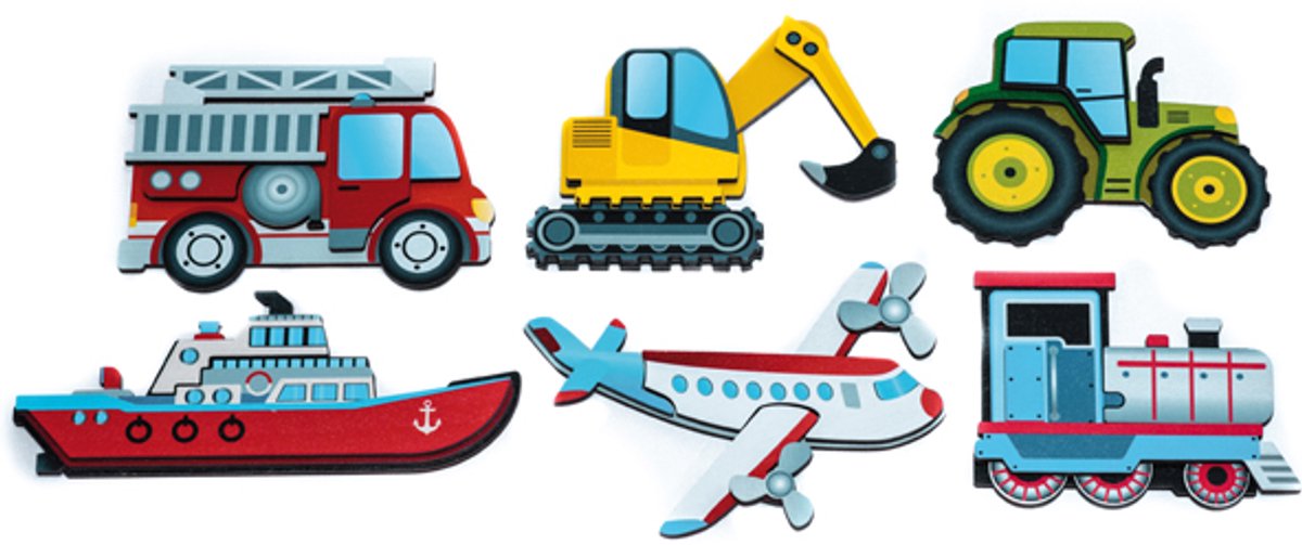 Eduplay magnetisch speelgoed puzzel transport set van 6 - educatief.