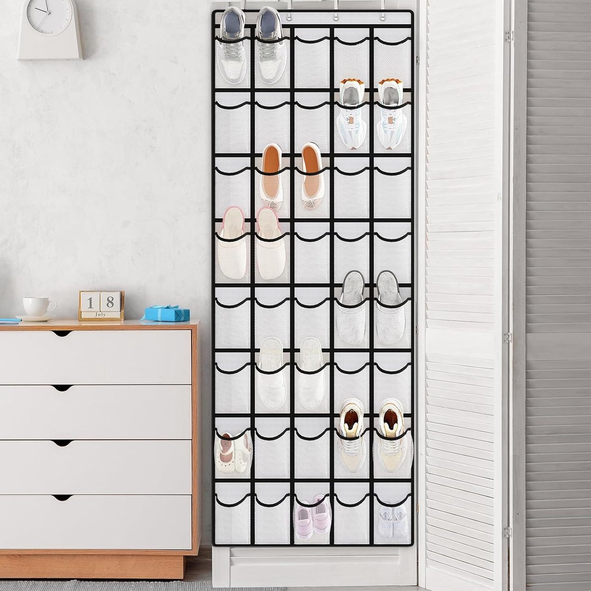 Opbergtas / Multifunctionele deurtas voor schoenen / Opbergtas voor aan de deur / Opbergtas met 40 vakken 67*195CM Wit