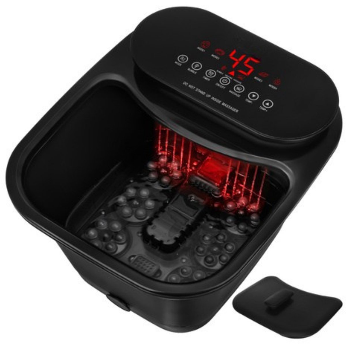 MOZY® - Voetmassage Apparaat - Verwarming van 35 tot 48°C - met Regendouche - 13 Liter - Touchscreen - Timer tot 60 minuten - met Wielen - Afvoerslang - Massageapparaat - Migraine Verlichting - Infrarood