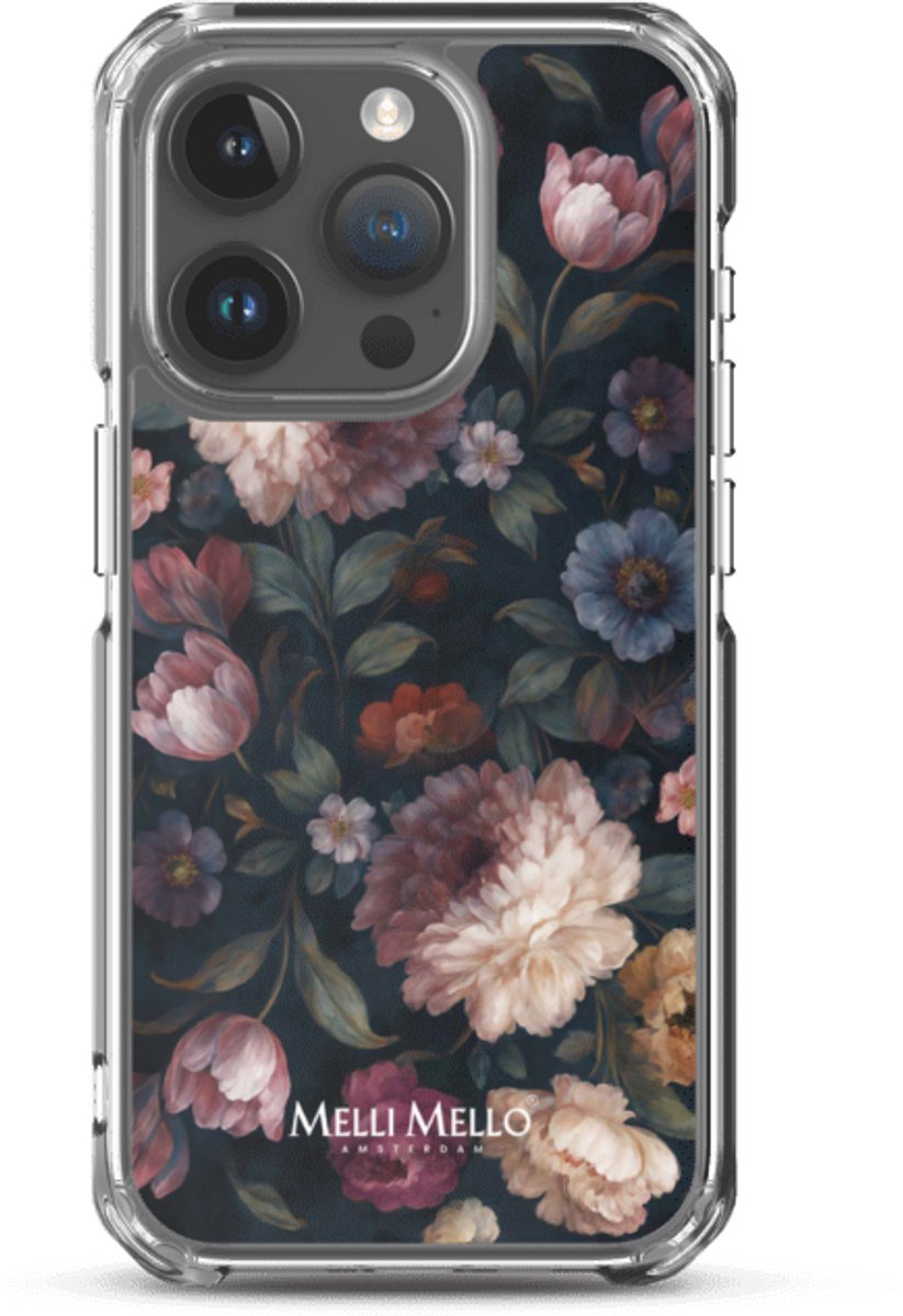 Melli Mello Telefoonhoesje Noir Bloom (Soft case) - Apple iPhone 15 Pro