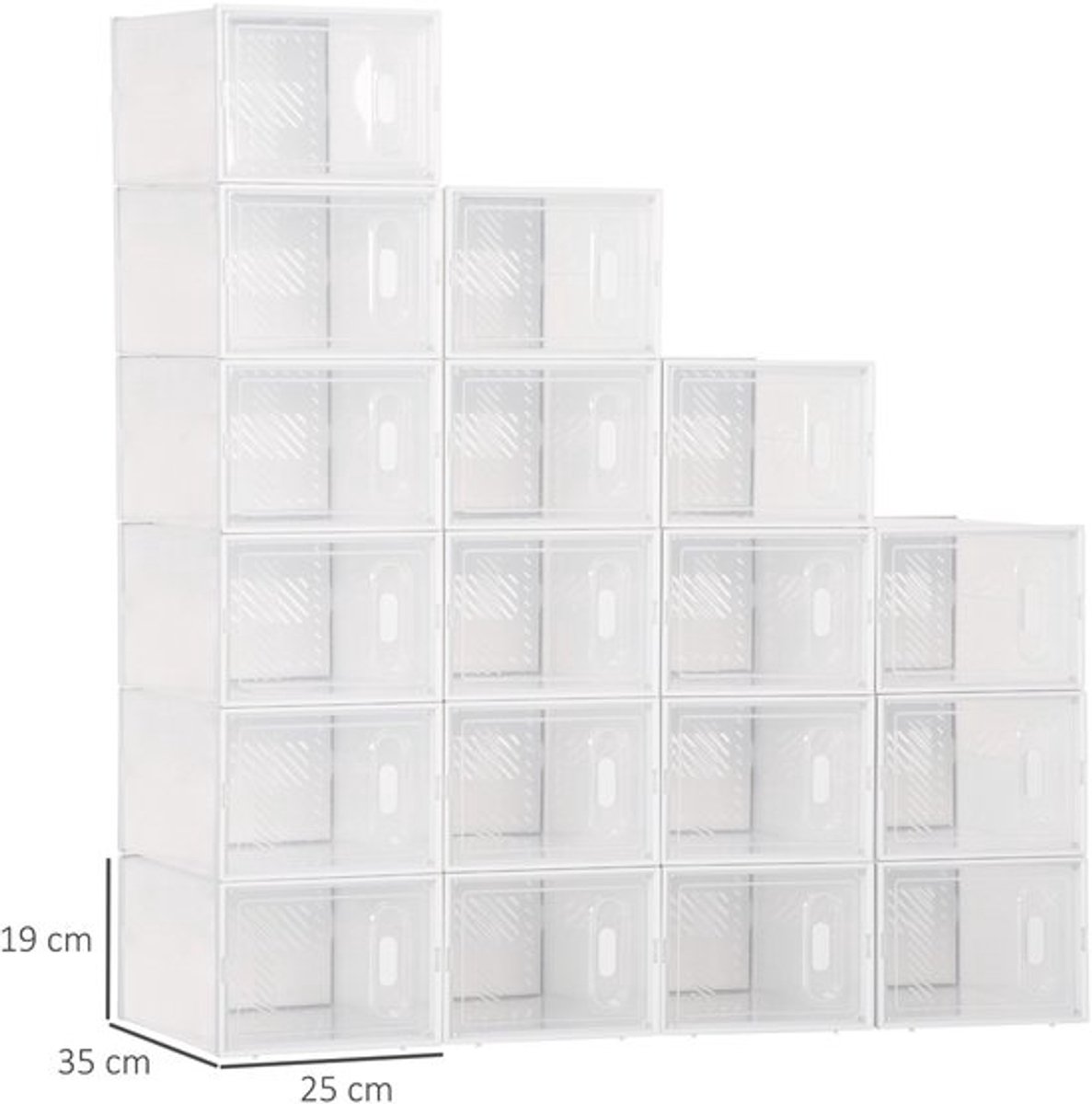 Modulair Opbergsysteem – Opbergdoos – Organizer – Ladebak – Opbergkast – Wit – 18 Transpar