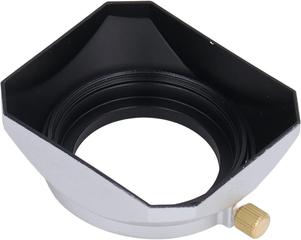 Camera Zonnekap 40.5mm, Universele Aluminium Retro Vierkante Matte Lenskap voor Fotografie, Geschikt voor 25mm of Meer Brandpuntsafstand