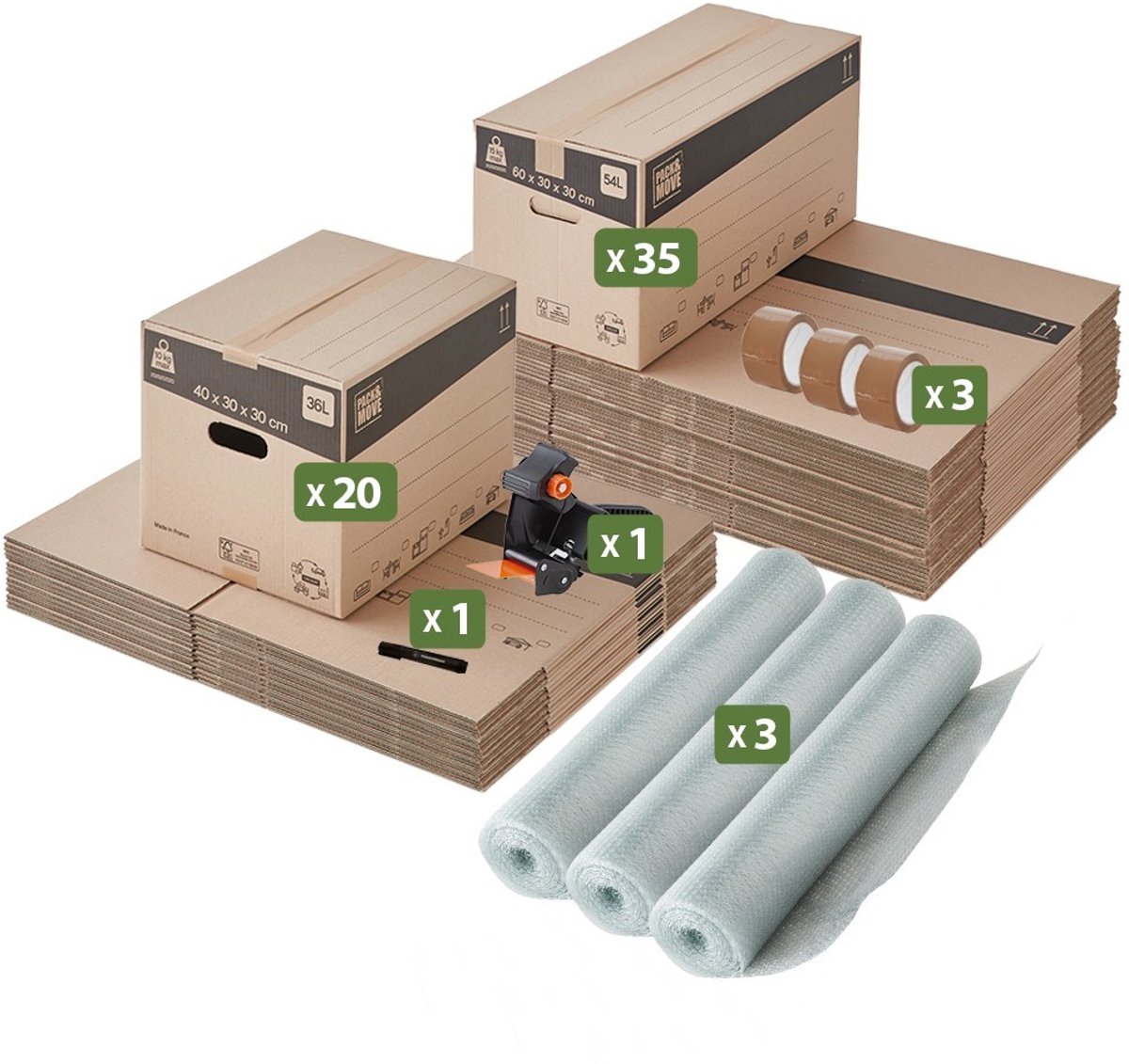 Pack and Move - Verhuispakket T4/T5 + zwarte marker en 3 tapes gratis