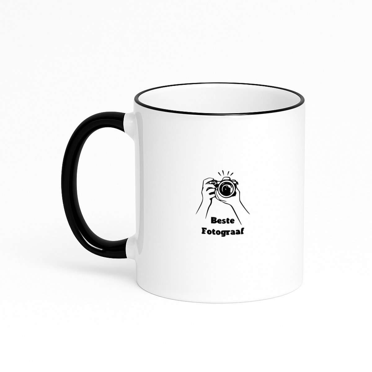 Hacebo® - Beste Fotograaf koffiebeker met gekleurde rand zwart - Beroepen - beste fotograaf ever - cadeau fotograaf - thee mok - koffie beker - Leuk cadeau voor je Fotograaf om te geven - koffiemok - 330 ML