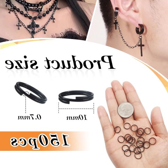 150 Stuks 10mm Open Jump Rings en Split Rings voor Sieraden Maken, Verbinden van Armbanden en Kettingen, Creatieve Handwerkaccessoires — afbeelding 5
