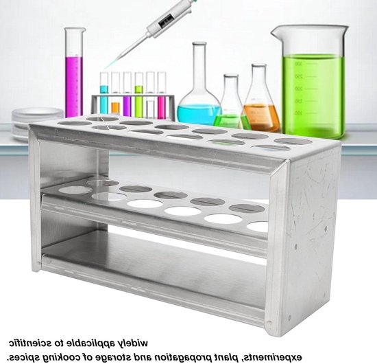 Centrifuge Buisrek - Testbuis Houder - Laboratorium Experimenten - 3 Laags Ontwerp - 12 Gaten 19mm - Metaal — afbeelding 5