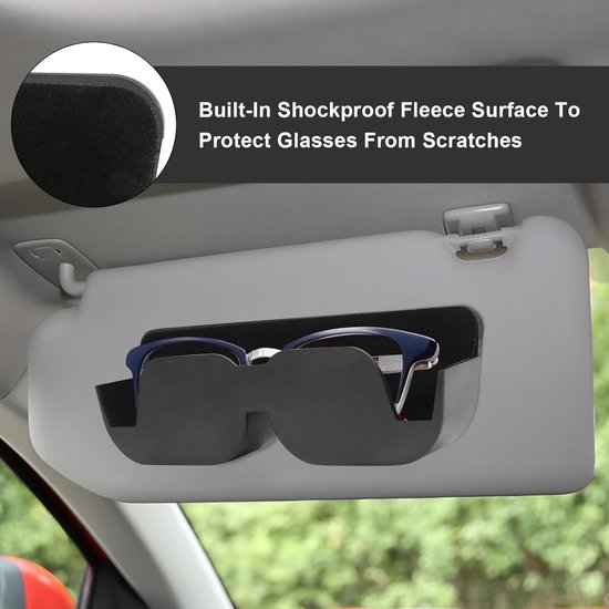 Multifunctionele Zonnevisier Brilhouder - Zelfklevende Brilcase - Auto Interieur Accessoires voor de meeste Automodellen — afbeelding 2