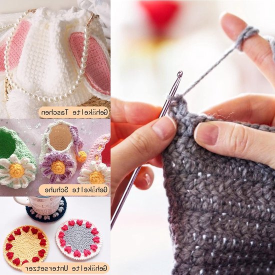 Tunisian haaknaald set van 11 stuks, 27 cm, kleurrijk, ideaal voor beginners en gevorderden, perfect voor haken en breien van Merkloos — afbeelding 5