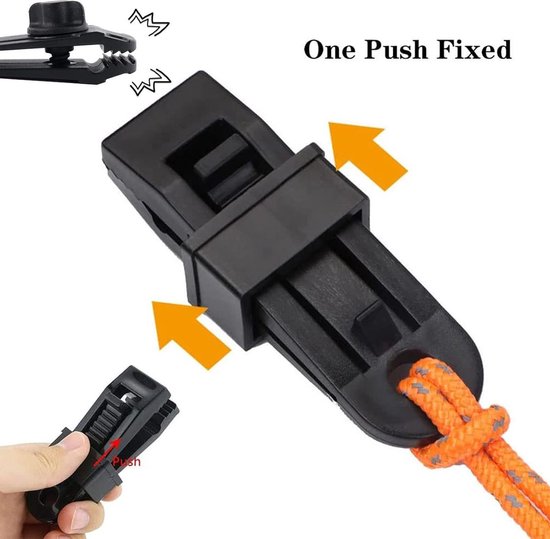 Zeilklemmen Set - 10 Stuks - Heavy Duty Tarp Clips - Tent & Luifel Klemmen - Wind- en Waterbestendig - Voor Kamperen, Caravan & Outdoor - Zwart — afbeelding 2