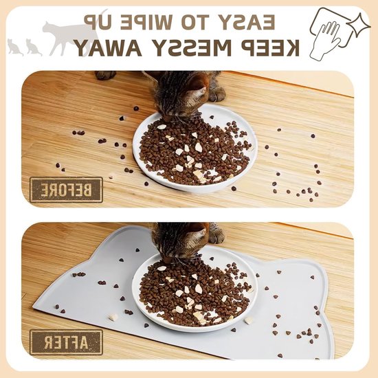 Siliconen Voer Mat voor Huisdieren, Waterdichte Antislip Mat voor Katten en Honden, 44x25cm — afbeelding 5