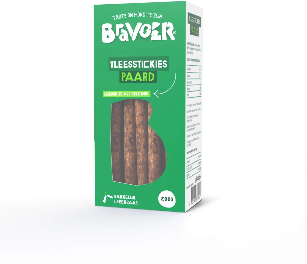 Bravoer Vleesstickies Paard 200 gram