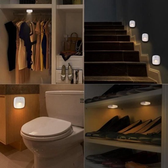 Tweedelige nachtlampset met bewegingssensor, 3000K warm wit licht, geschikt voor kinderkamers, badkamers en gangen. van Merkloos — afbeelding 2